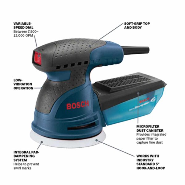 BOSCH  5 In. Palm Random Orbit Sander/Polisher