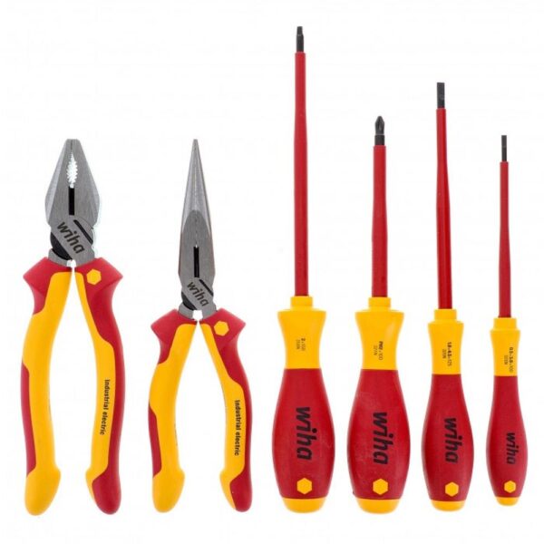 Wiha Insulated Industrial Combo Pliers and Screwdrivers 6 Piece Set