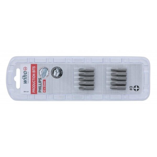 Wiha  #3 Phillips Insert Bit Pack of 10 Bits