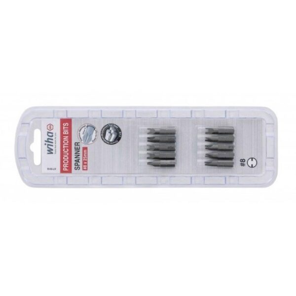 Wiha Spanner Insert Bit #8 x 25mm Pack of 10 Bits