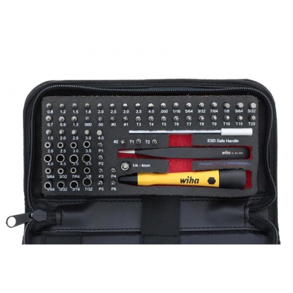 Wiha ESD Safe Micro Bit Set 68 Pc. with ESD Safe Tweezers