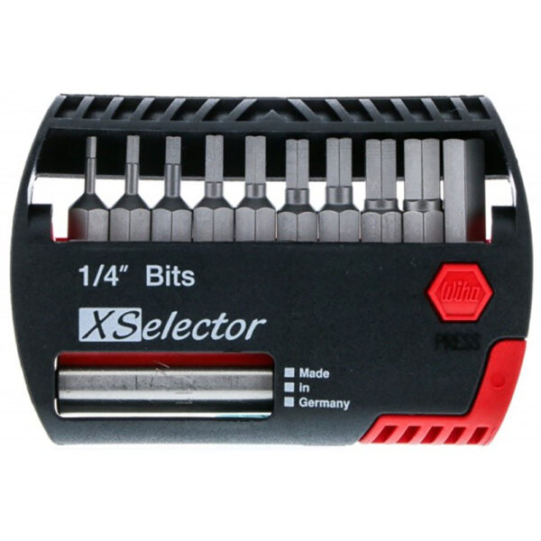 Wiha 11 Piece Hex XSelector and Magnetic Bit Holder Set – 1/16″ – 1/4″