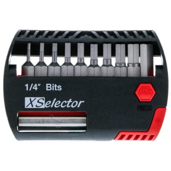 Wiha 11 Piece Hex XSelector and Magnetic Bit Holder Set – 1/16″ – 1/4″