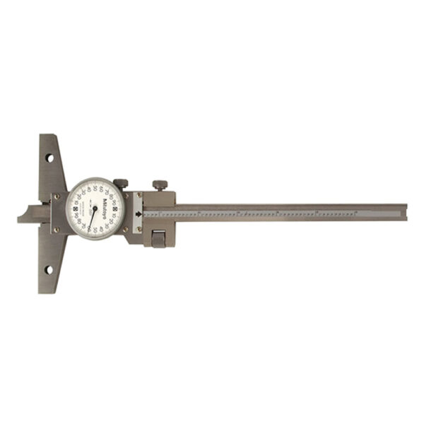 Mitutoyo Dial Depth Gauge with Fine Adjustment, Caliper Type, 0-8″ Range, 0.001″ Graduation, +/-0.001″ Accuracy