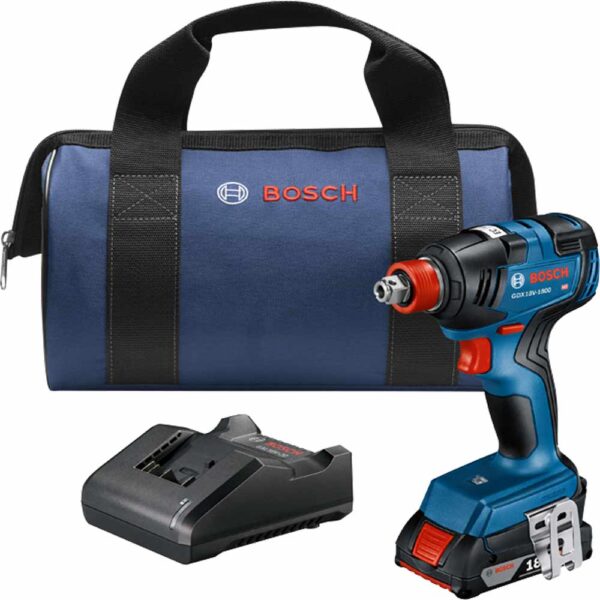 BOSCH  18V EC Brushless 1/4 In. and 1/2 In. Two-in-One Bit/Socket Impact Driver Kit with 2.0 Ah SlimPack Battery