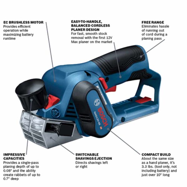 BOSCH  12V Max EC Brushless Planer (Bare Tool)