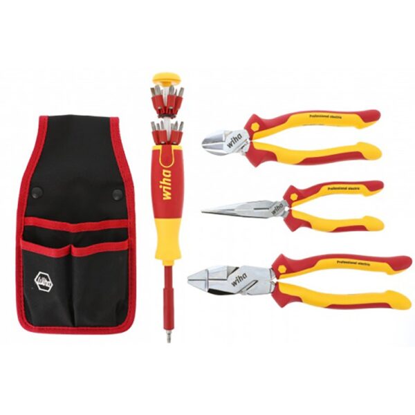 Wiha Insulated Chrome Finish Pliers Cutters and Pop-Up Set